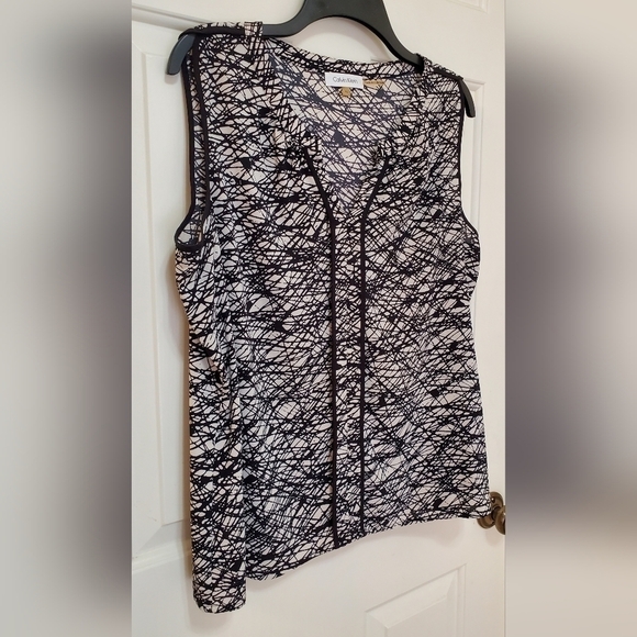 Calvin Klein Split Neck Tank Shell Top - Picture 7 of 7